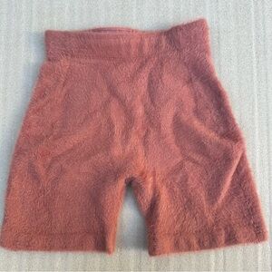 SET Gymshark Whitney Simmons pink rose fuzzy knit sports SET, Shorts & Bra, XS